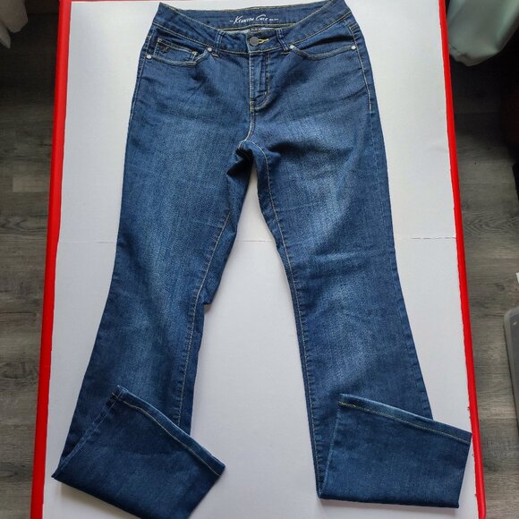 Kenneth Cole boot cut jeans women's size 26 ink blue mid-rise - Picture 1 of 16